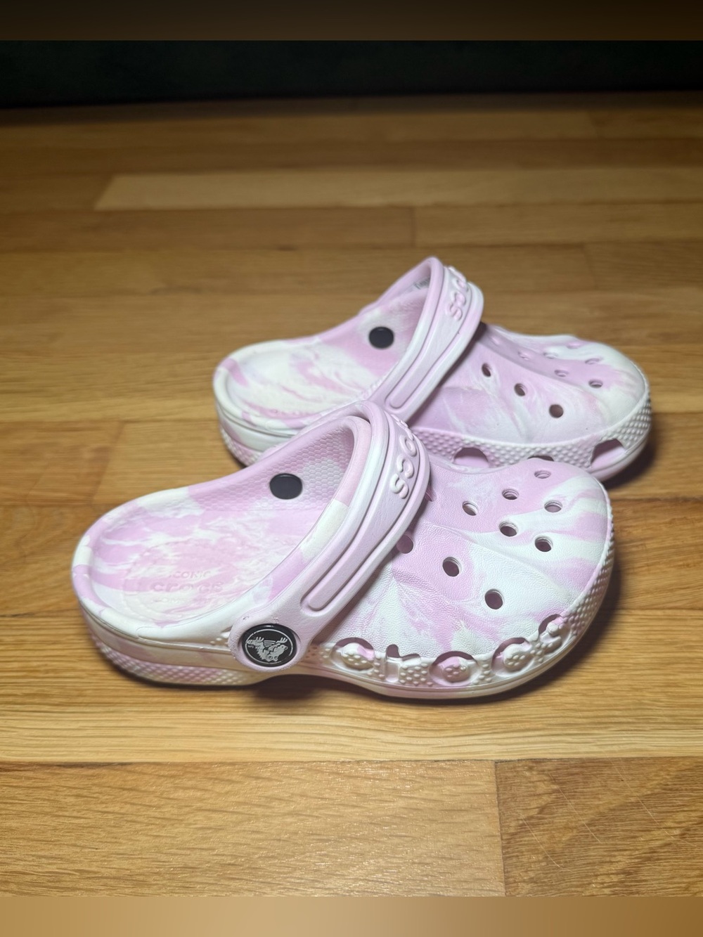 Kids Pink Tie-Dye Clog Sandals